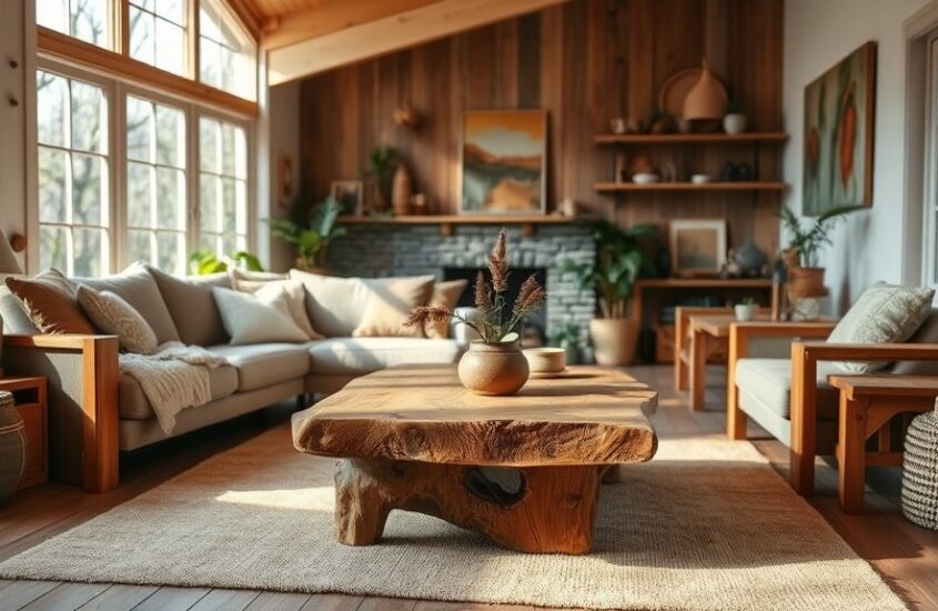 Natuurlijke en organische elementen voor een rustgevend interieur